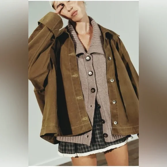 ZARA RIB TRIM CARDIGAN - Picture 6 of 9